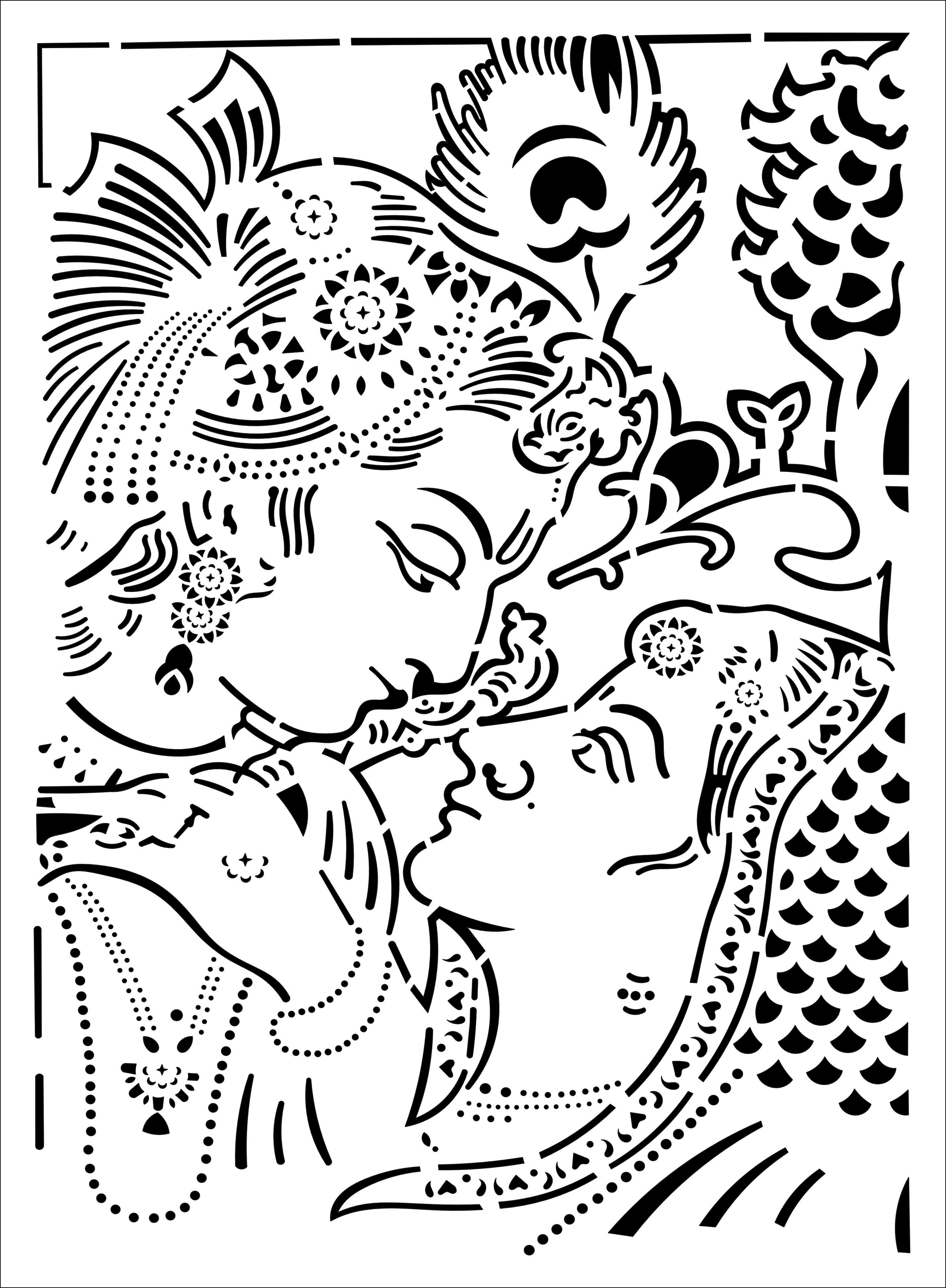 Ornamental Radha Krishna Divine Love DXF Vector Panel