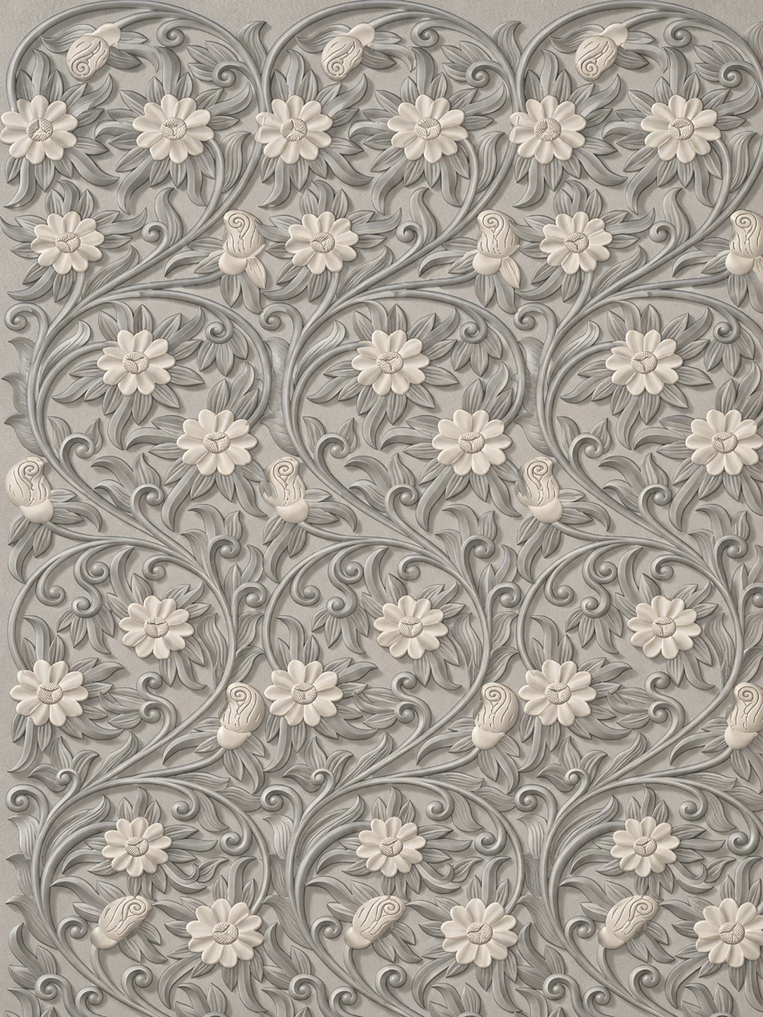 Ivory Blossom Scrollwork