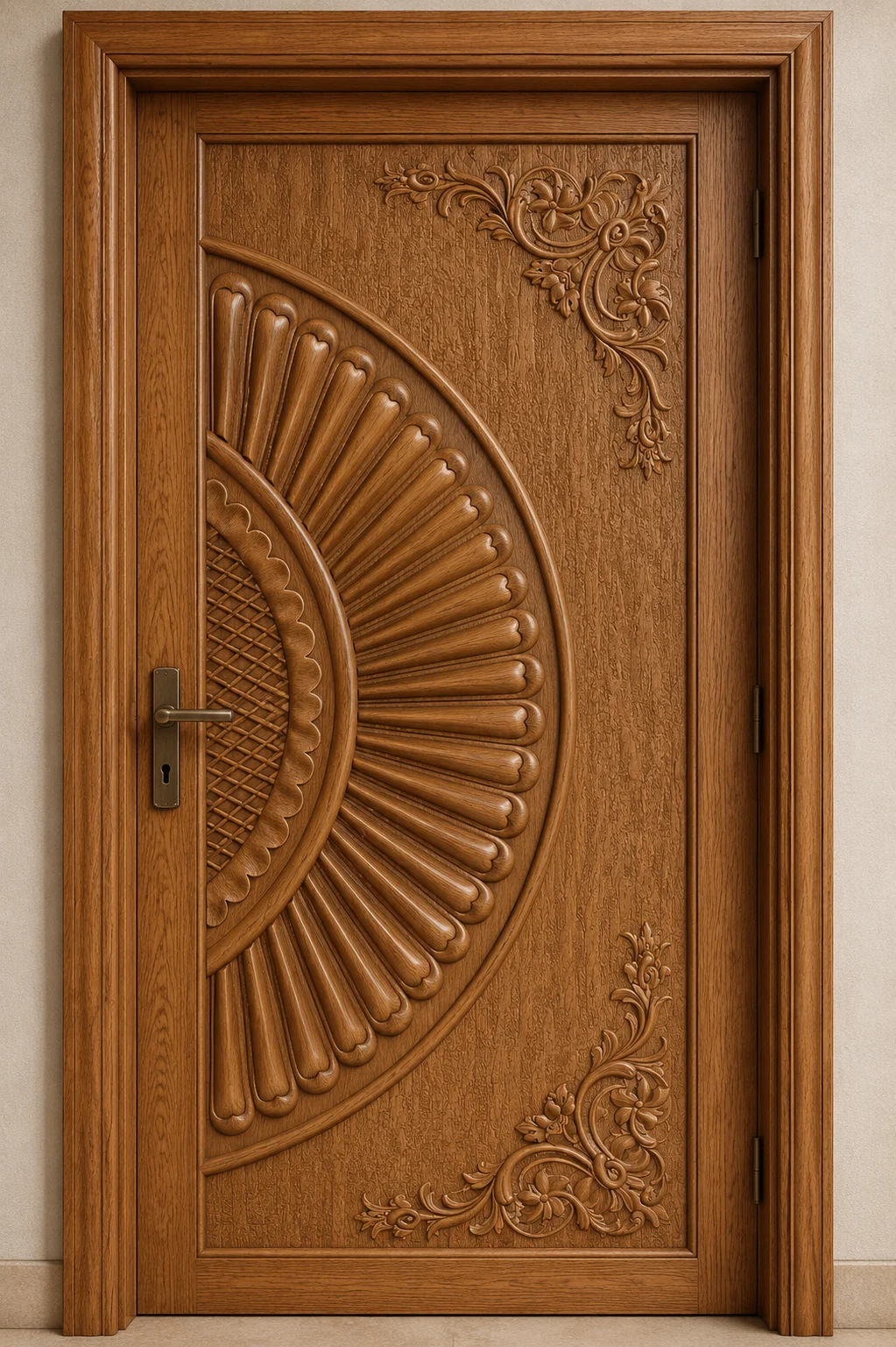 Royal Oak Fan Carved Door