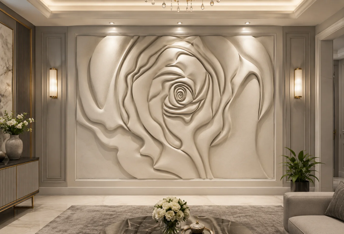 Elegant Rose Sandstone Wall Panel