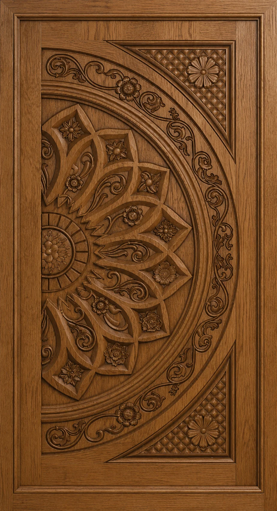 Royal Oak Mandala Carved Door