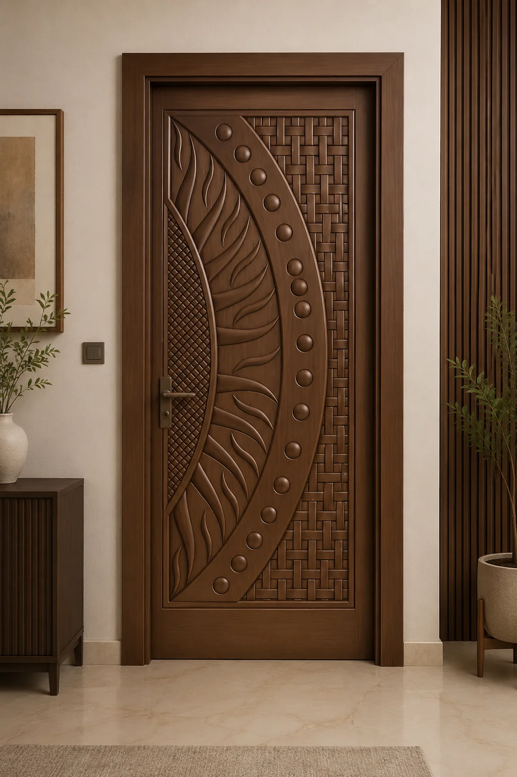 PU Finish Designer Carved Door