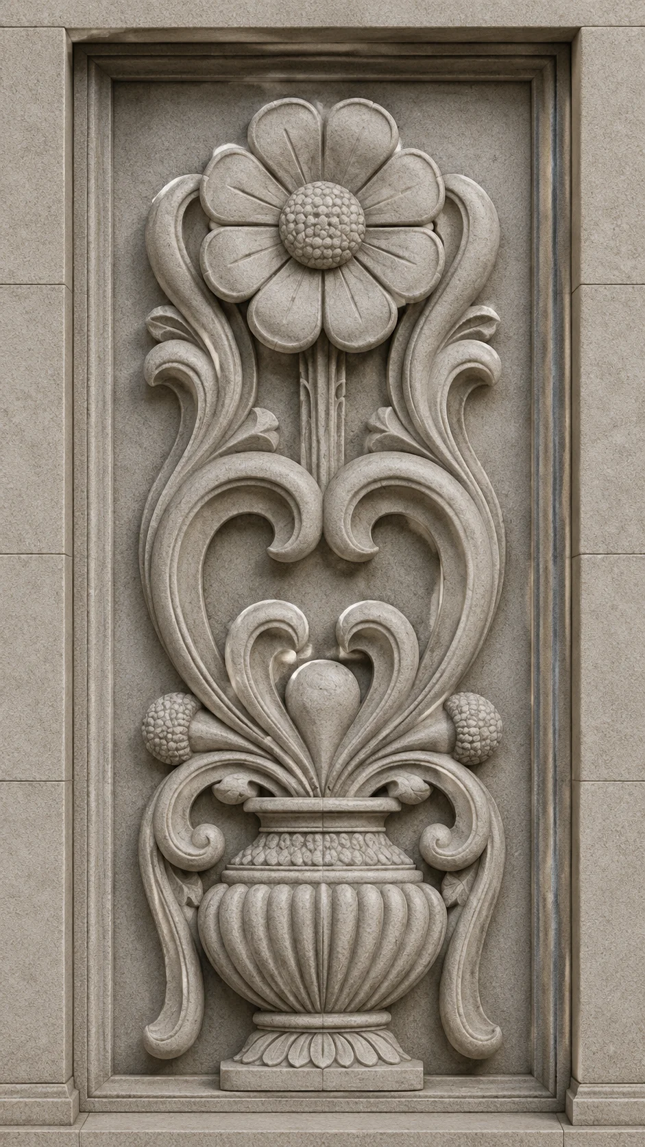 Royal Floral Marble Ornament Design