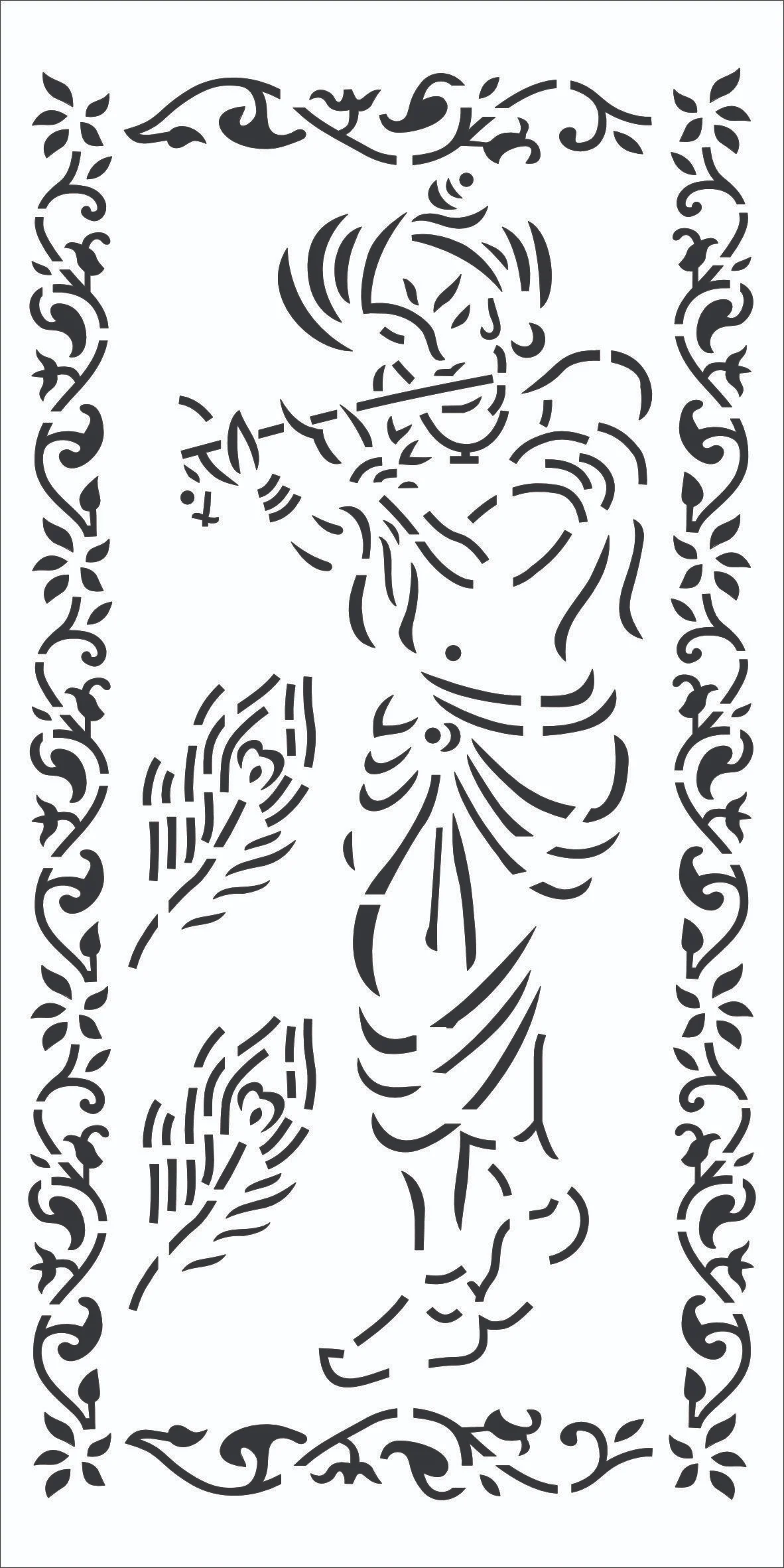 Minimal Krishna Flute Art Frame