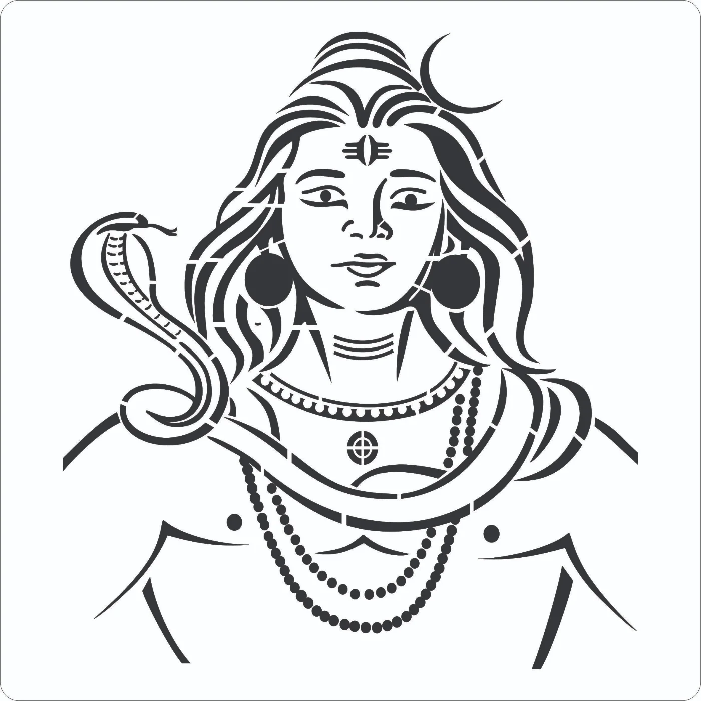 Minimal Lord Shiva Face Artwork