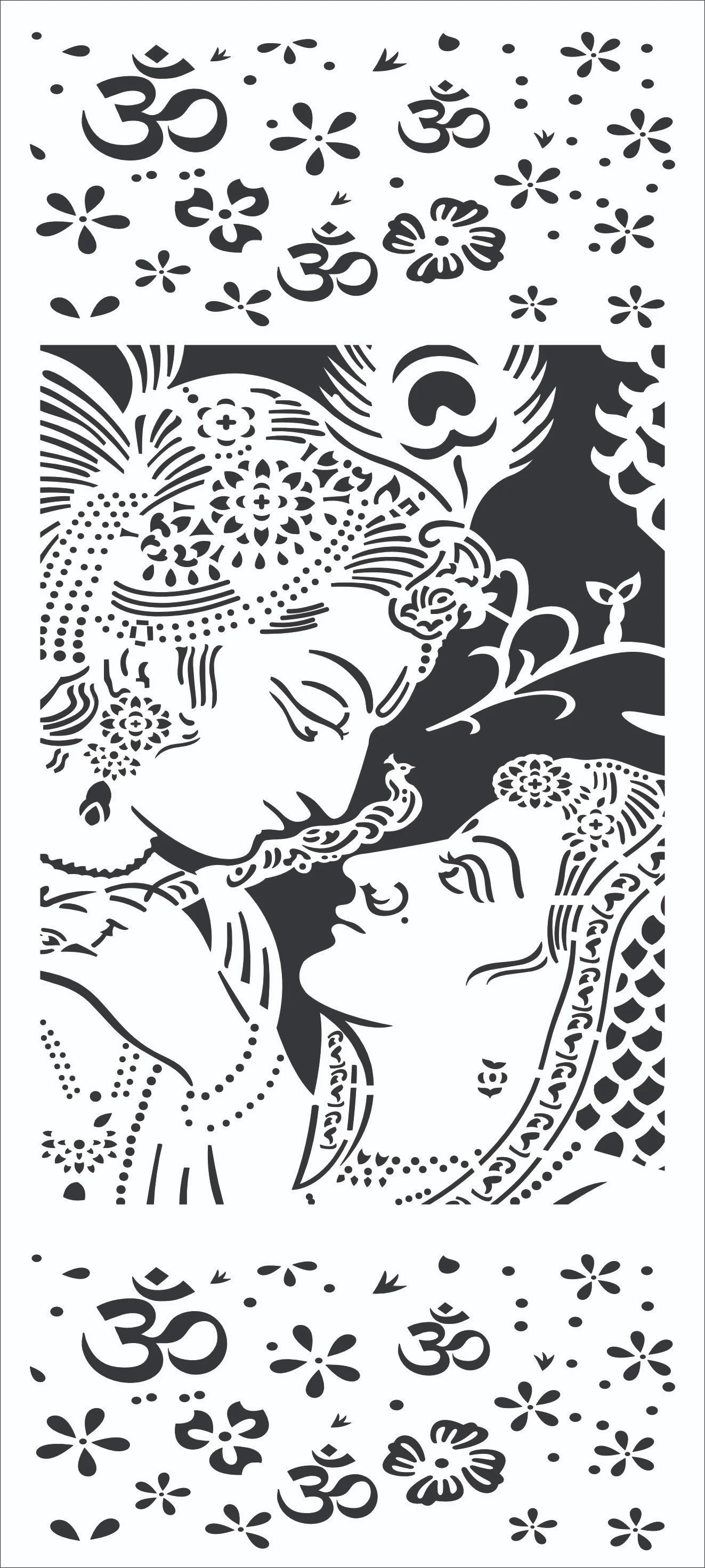 Artistic Radha Krishna Portrait Panel