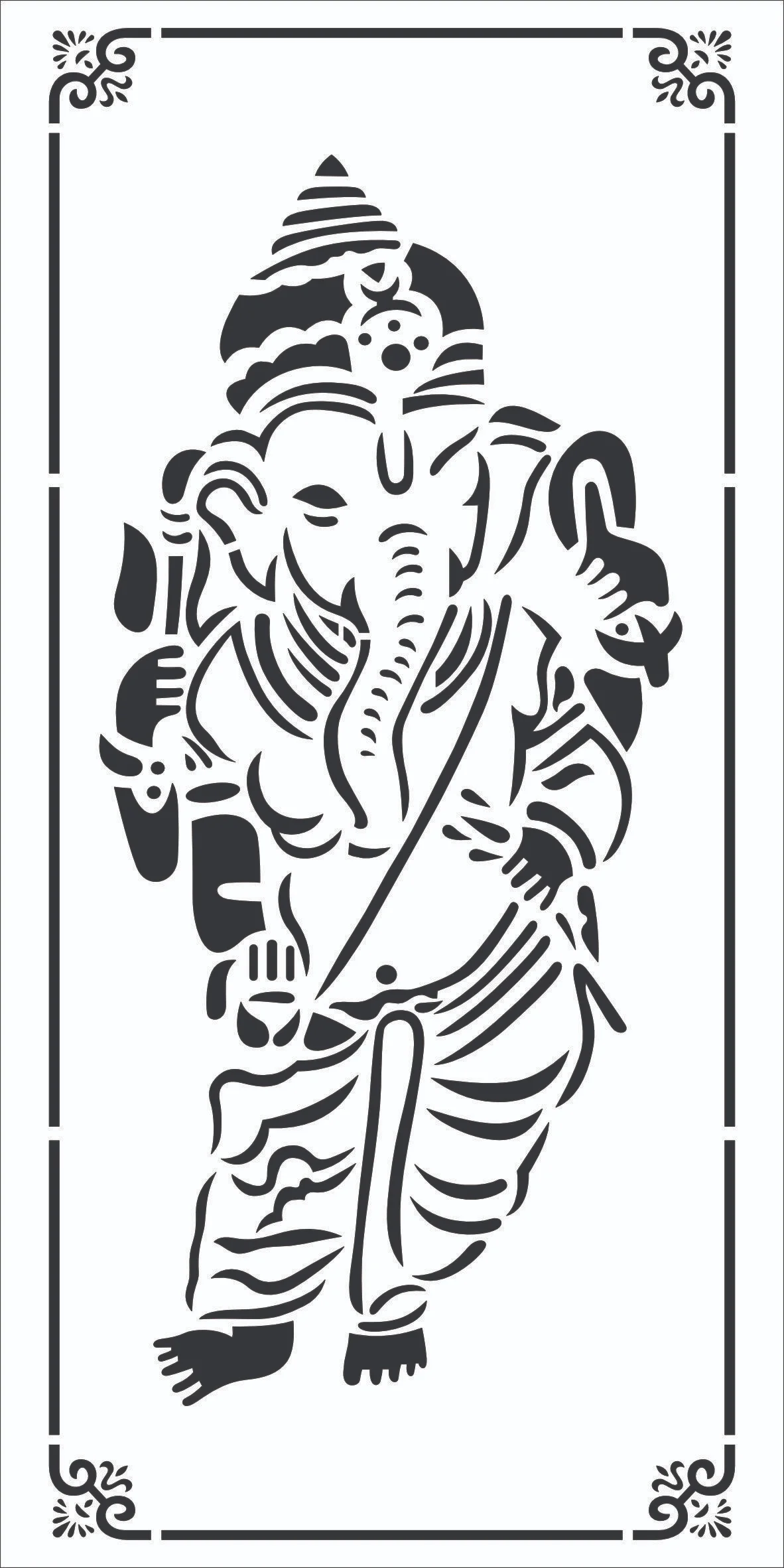 Abstract Dancing Ganesha Stencil